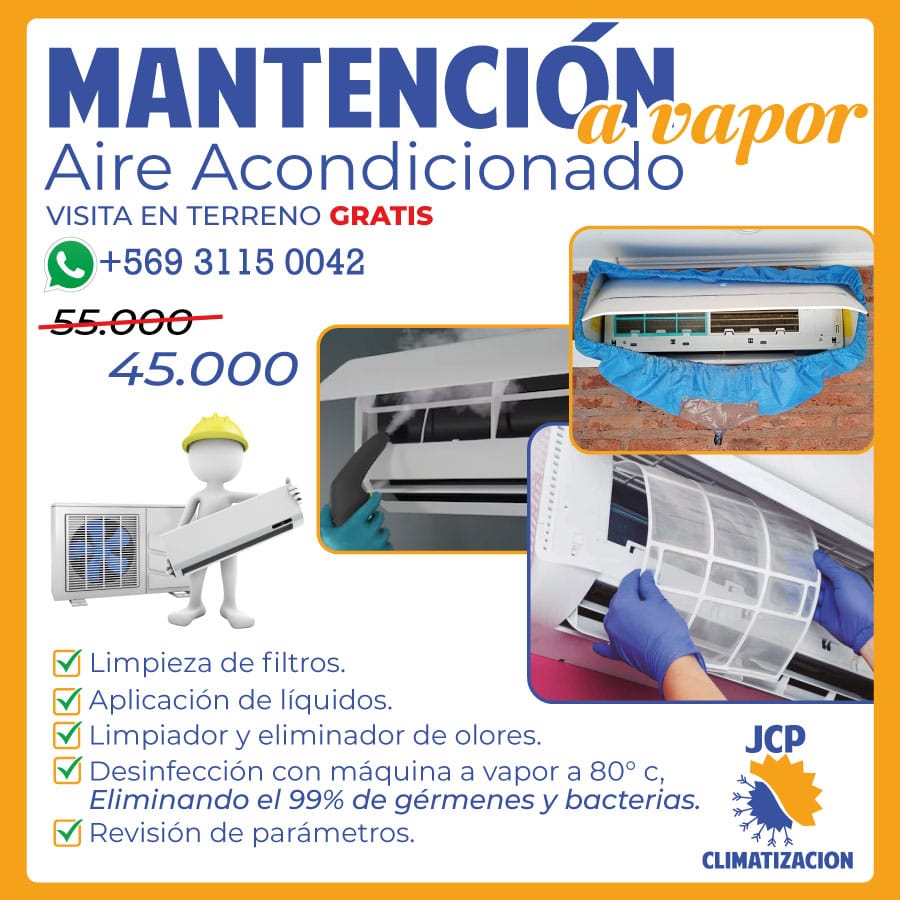 Aire Acondicionado Mantención Preventiva a Vapor